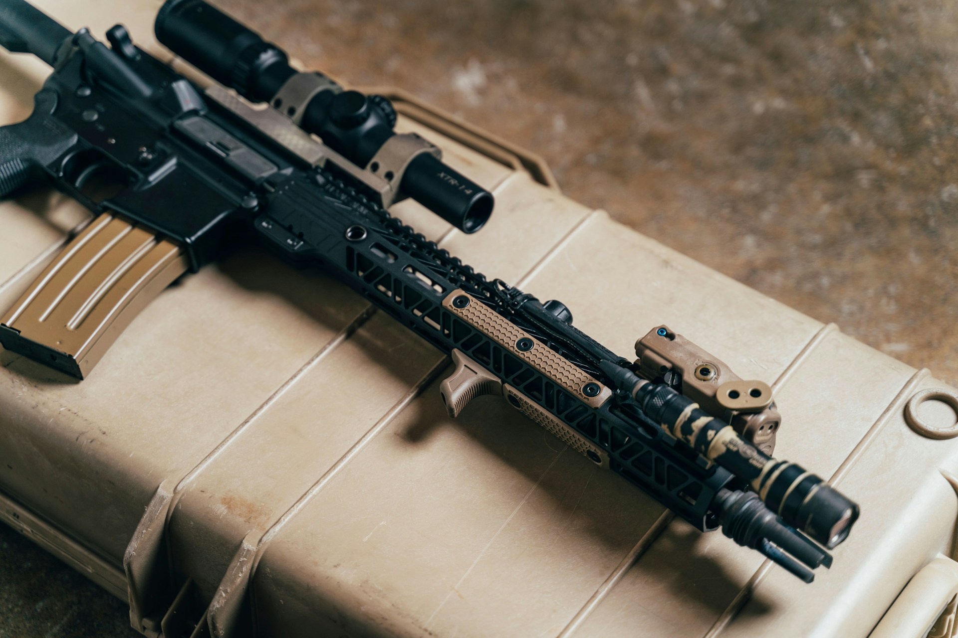 AR-15 on a brown box