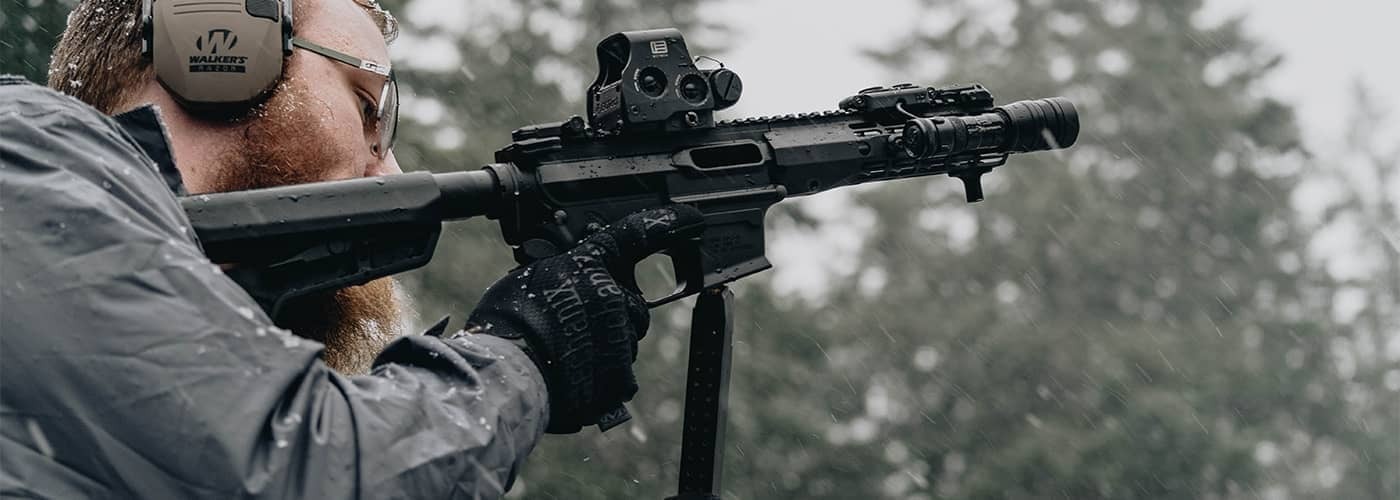 Carbine being reloaded by shooter