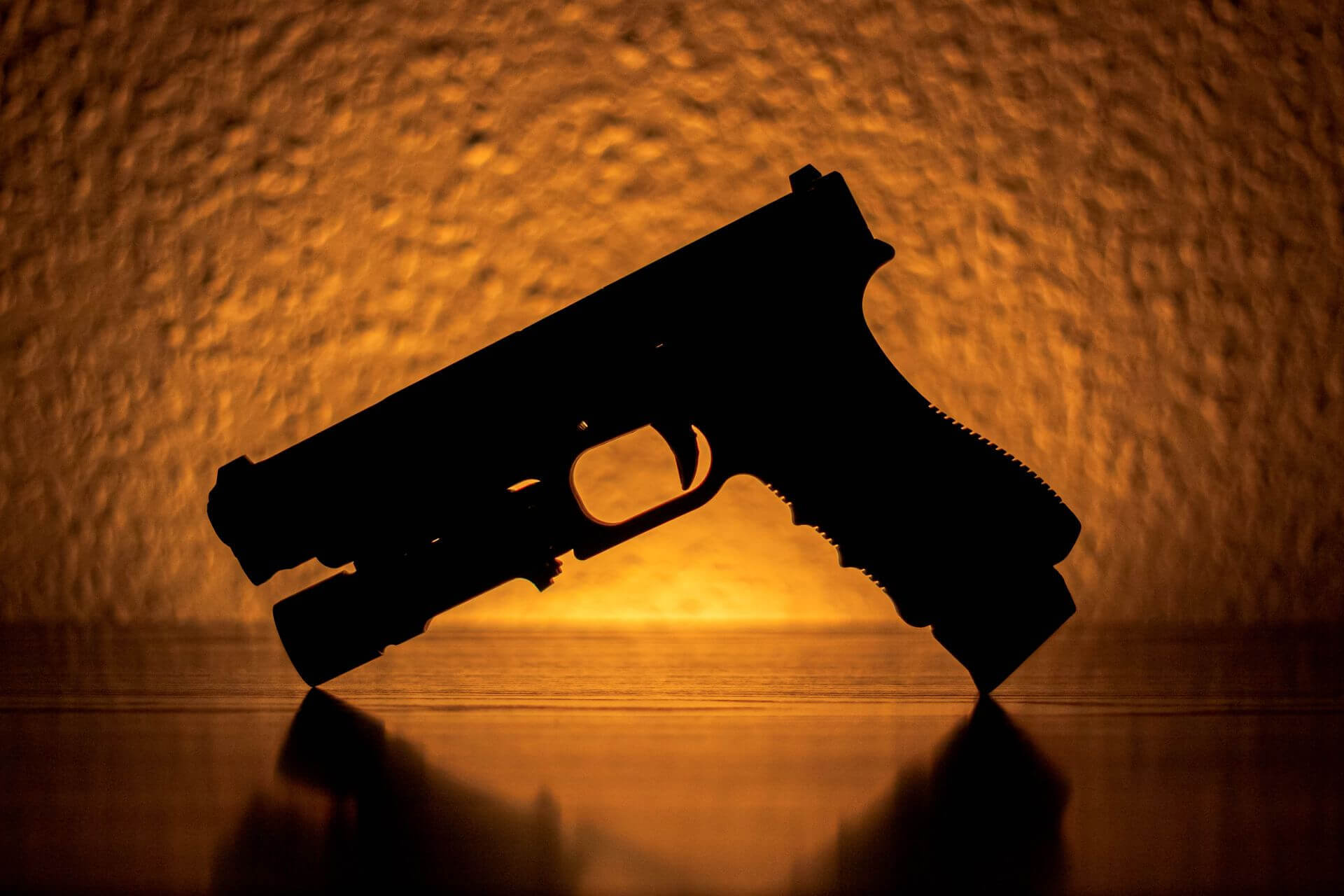 Glock pistol and WML silhouette