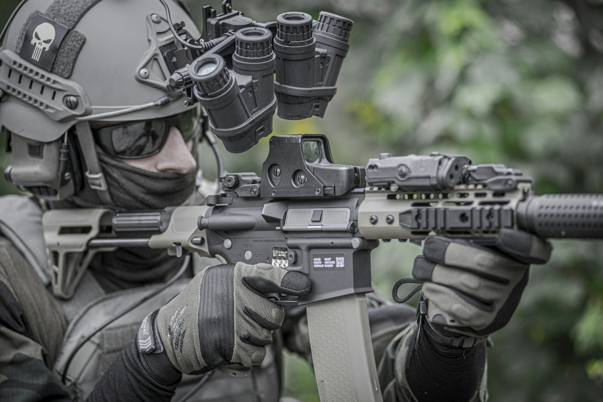 Man holding a carbine
