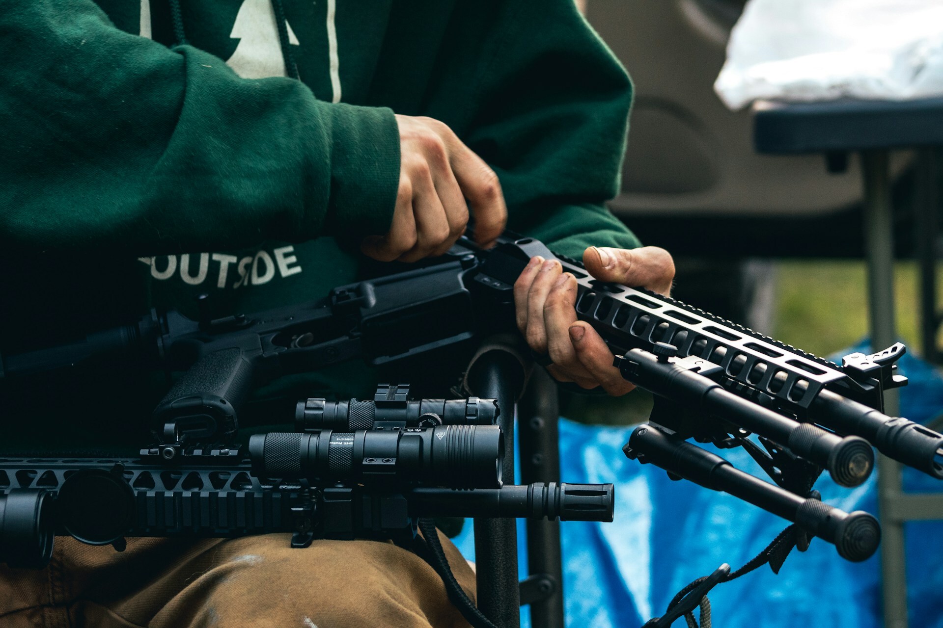 Man loading a rifle