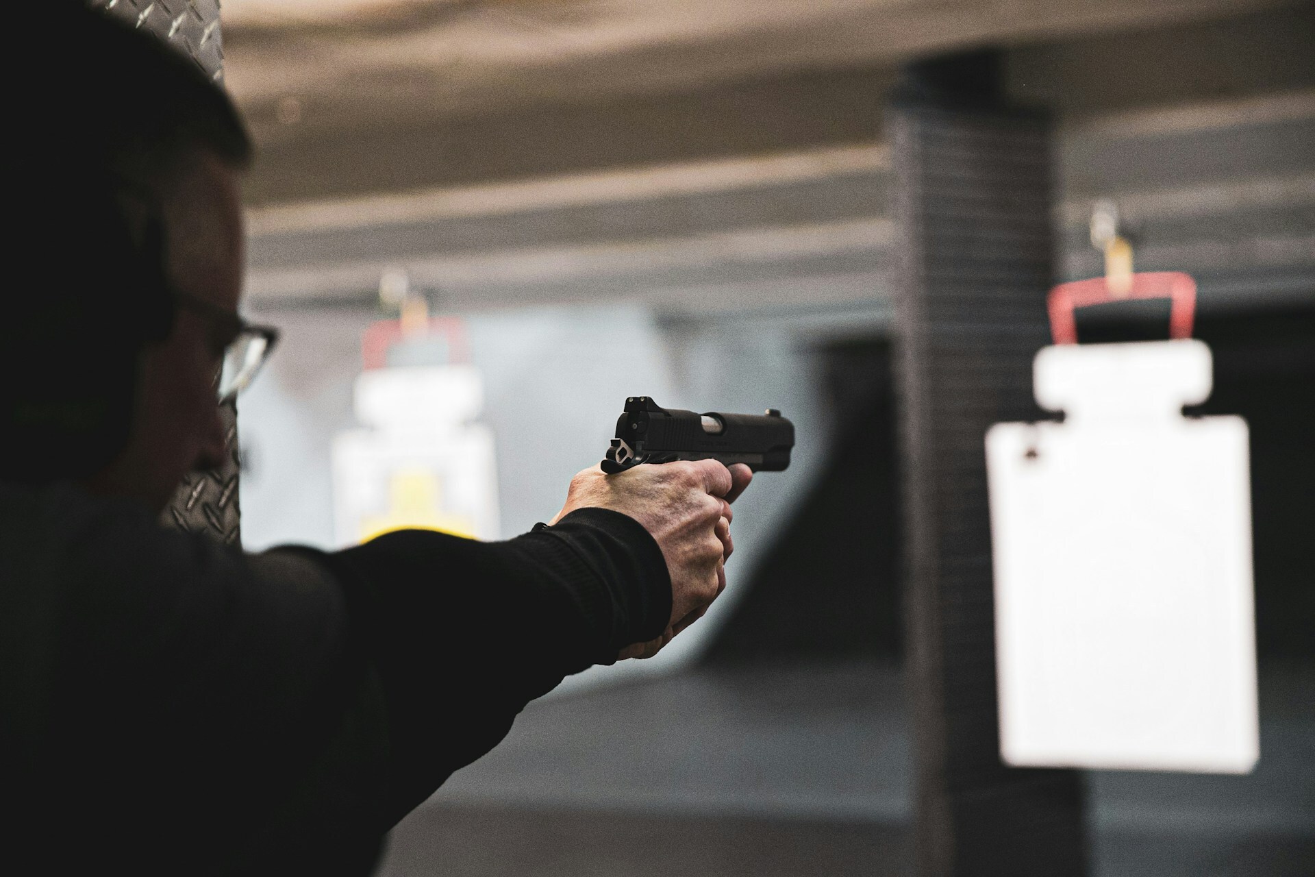Man using indoor range