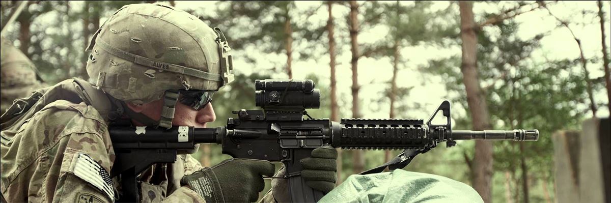 Soldier in prone with magwell grip